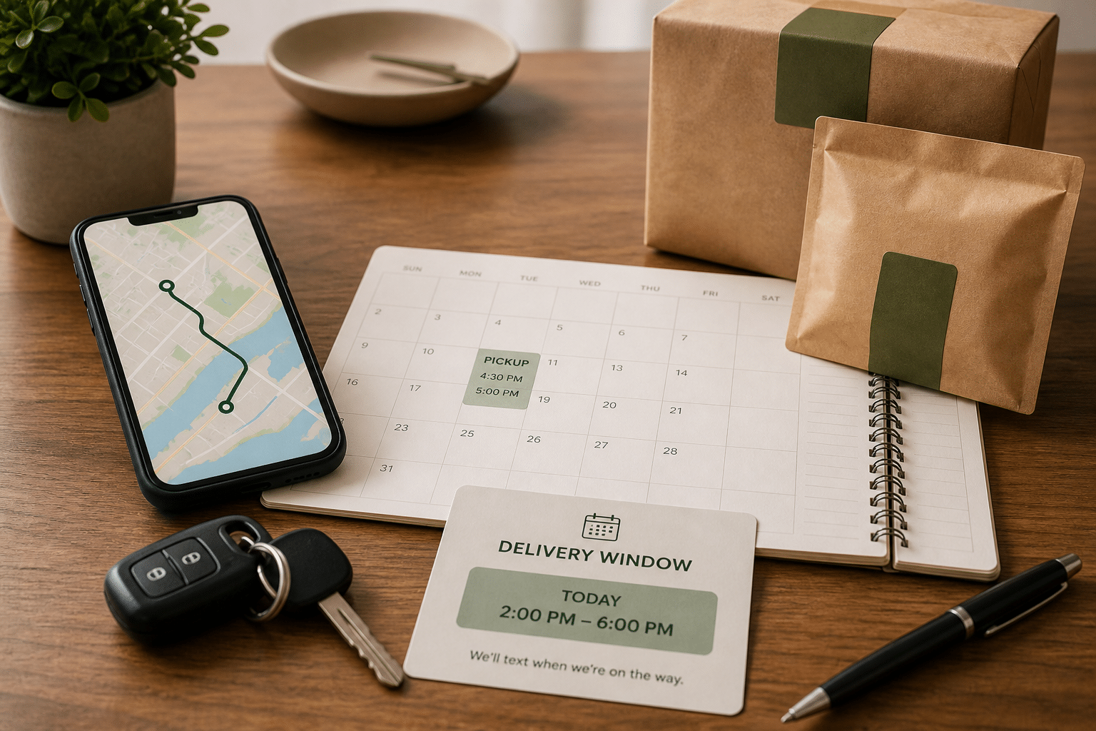 Long Island cannabis delivery versus pickup timing with route map and calendar