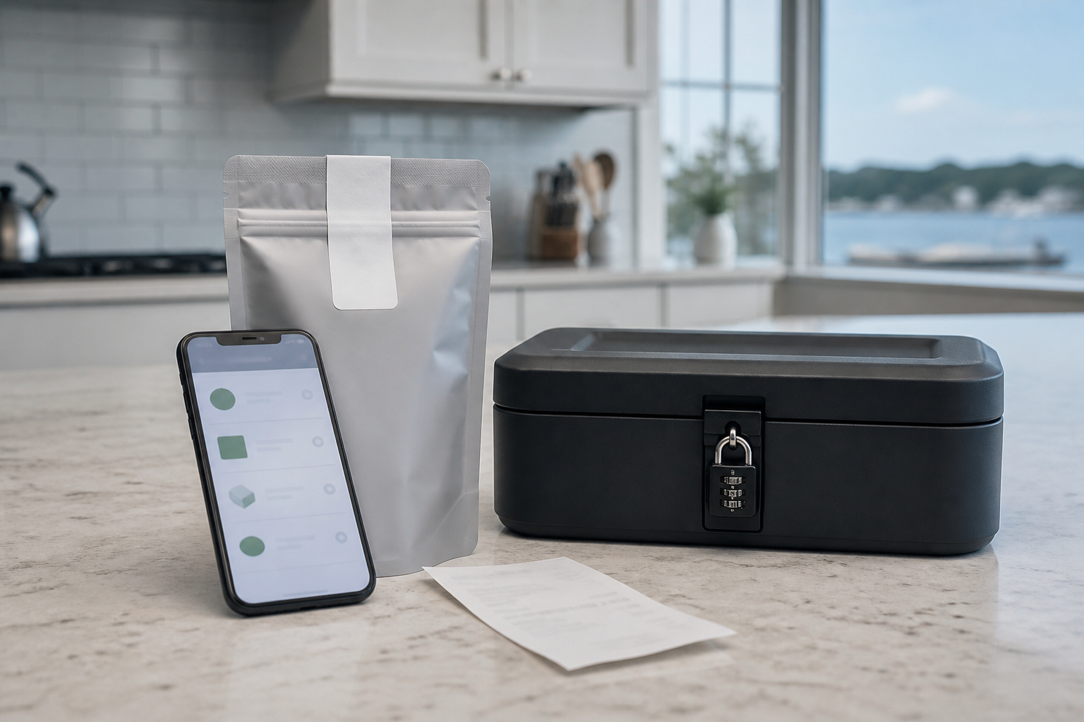 Port Jefferson Station delivery order check and locked cannabis storage